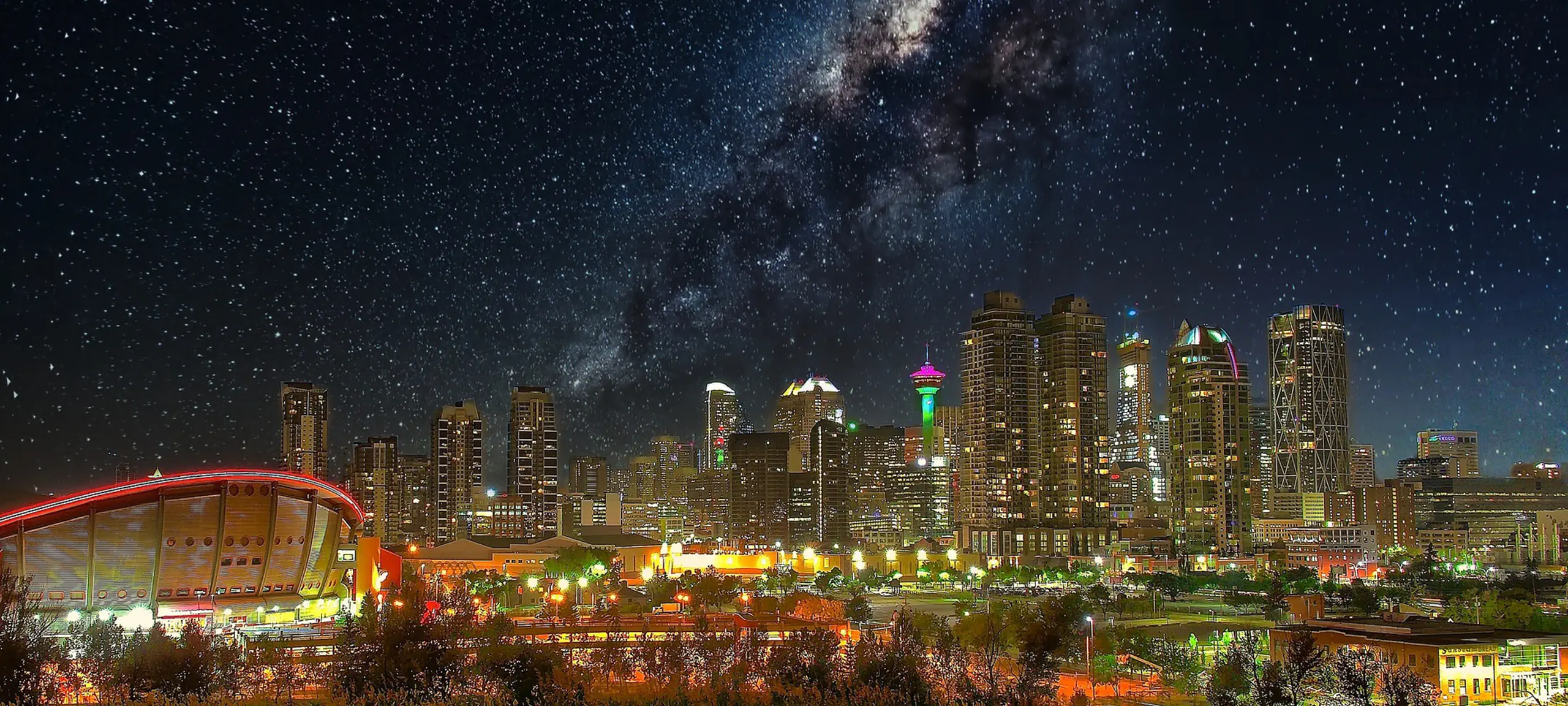 Calgary skyline at night